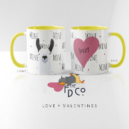 Cute Llama Llove ’Mine’ Coffee Fiend Teetotaler Mugg