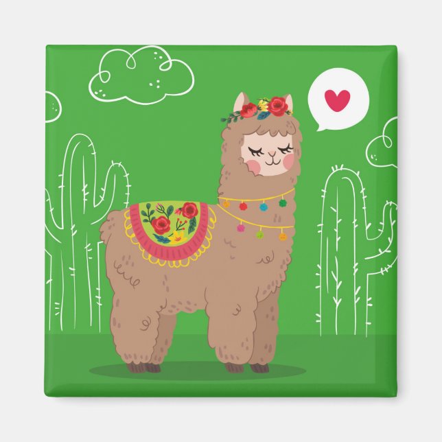 Cute Llama Magnet (Framsidan)