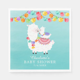Cute Llama Mamma Baby Shower Papprare servetter