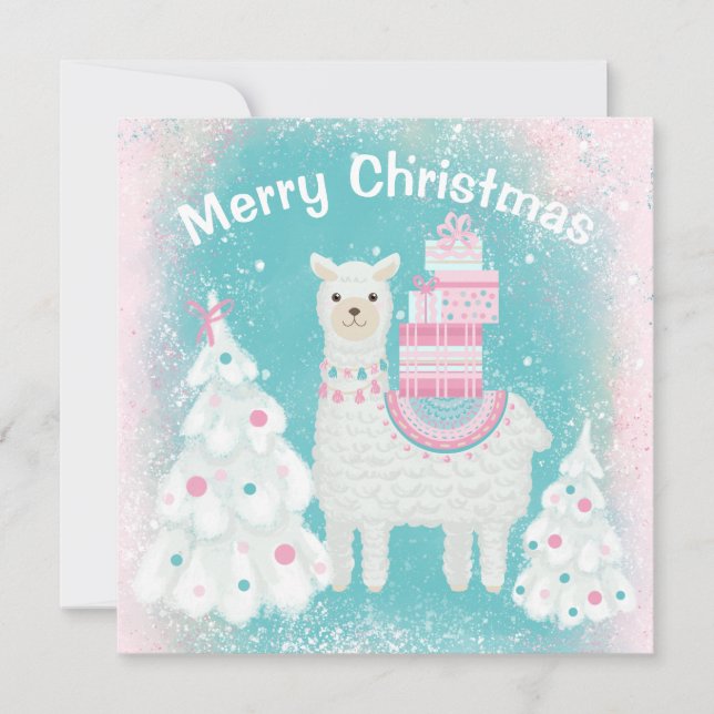Cute Llama med julklappar (Framsida)