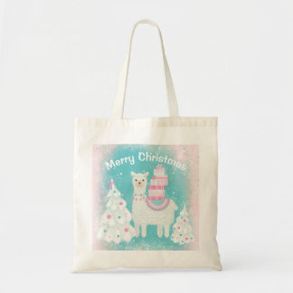 Cute Llama med julklappar Tygkasse
