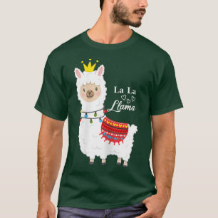 Cute llama med krona och fairy ljus är en prin t shirt