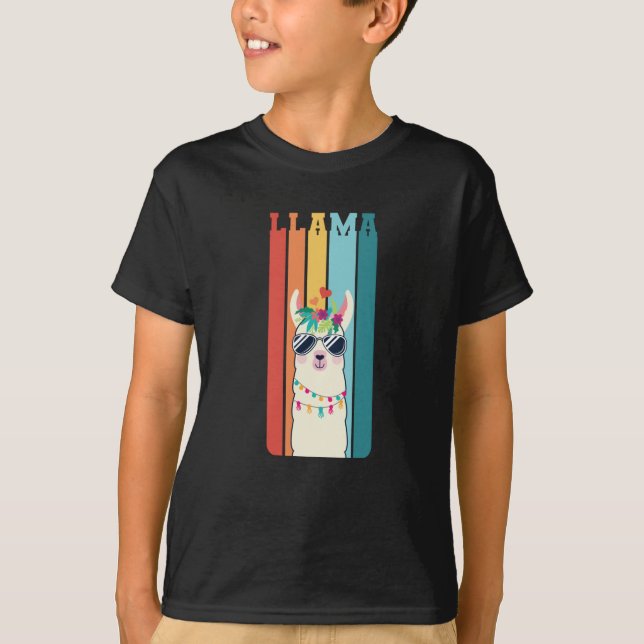 Cute Llama med Sunglass Alpaca Gift T Shirt (Framsida)