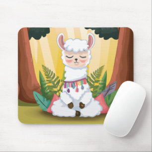 Cute Llama Meditating in Magic Forest Musmatta
