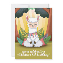 Cute Llama Meditation i Magic Forest Birthday