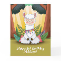 Cute Llama Meditation i Magic Forest Birthday
