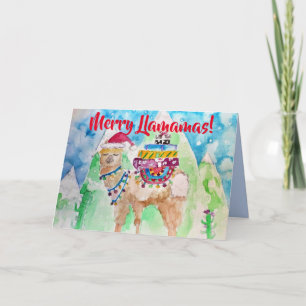 Cute Llama Merry Llamamas Art-julkort Kort