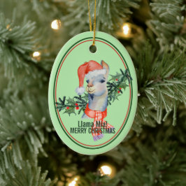 Cute Llama Mia God jul Julgransprydnad Keramik