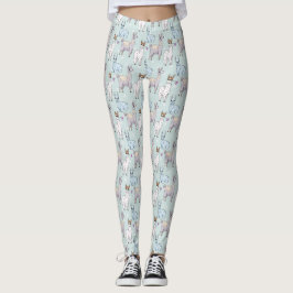 Cute Llama Mönster på Polka dots Leggings