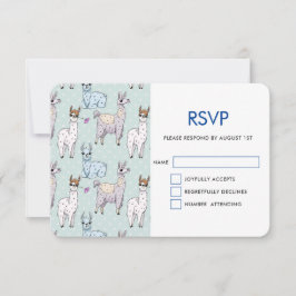 Cute LLama Mönster på Polka dots OSA Kort