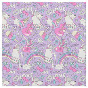 Cute Llama Mönster Tyg