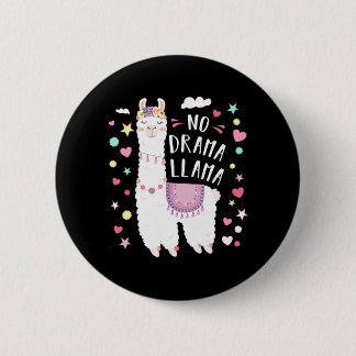 Cute Llama No Drama Llama Blommigt Llama Alpaca Kä Knapp