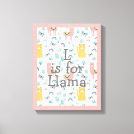 Cute llama Nursery Decor Canvastryck
