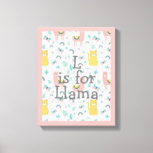 Cute llama Nursery Decor Canvastryck