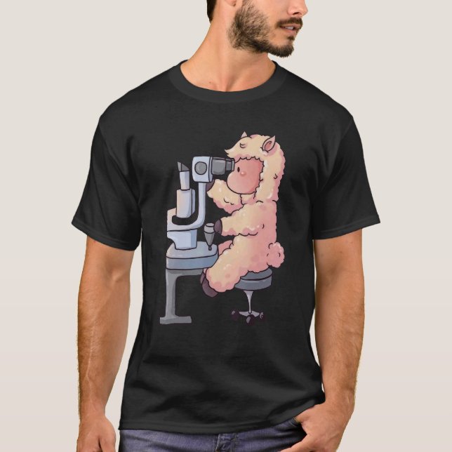 Cute Llama Öga Doktor Optometrist Optician Life Ey T Shirt (Framsida)