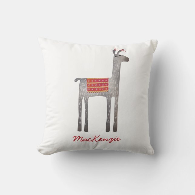 Cute Llama Personlig Kudde (Framsida)