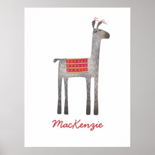 Cute Llama Personlig Poster