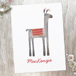 Cute Llama Personlig Vykort<br><div class="desc">Ett Lama- eller Alpaca-redo som du kan anpassa med ditt eget namn,  citat eller roligt ordspråk.</div>