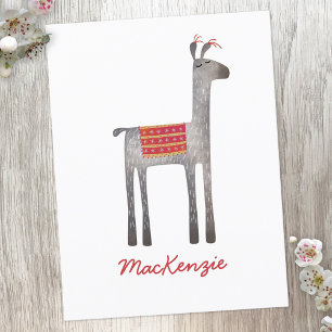 Cute Llama Personlig Vykort