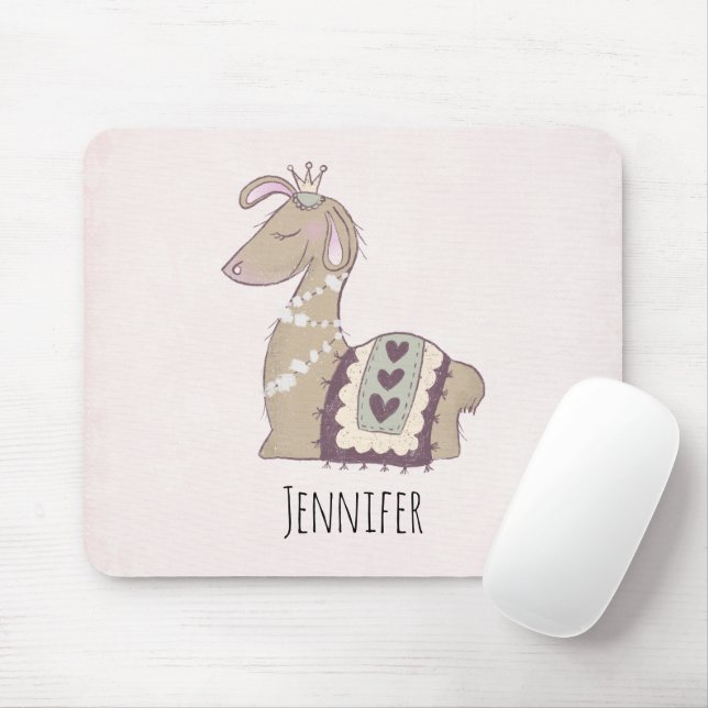 Cute Llama Princess Wearing a Krona Musmatta (Med mus)