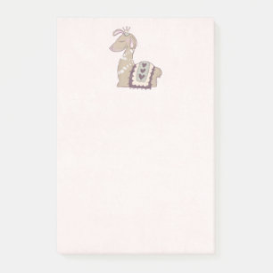 Cute Llama Princess Wearing a Krona Post-it Block