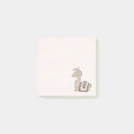 Cute Llama Princess Wearing a Krona Post-it Block