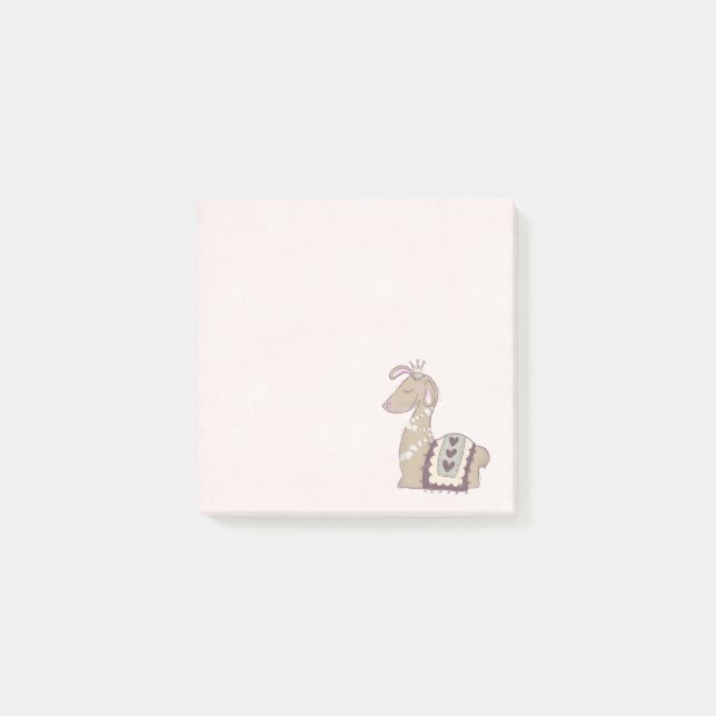 Cute Llama Princess Wearing a Krona Post-it Block (Framsida)