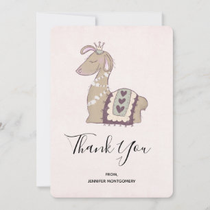 Cute Llama Princess Wearing a Krona Tack Kort