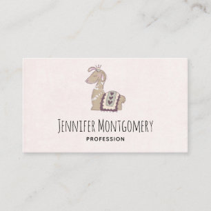 Cute Llama Princess Wearing a Krona Visitkort