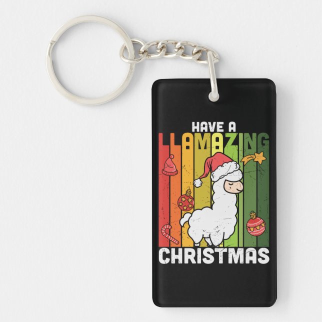 Cute Llama Pun-Helgdag Nyckelring (Framsidan)