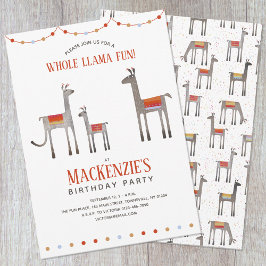 Cute Llama Roligt Birthday-inbjudan Inbjudningar