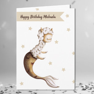 Cute Llama Sjöjungfru Birthday Kort