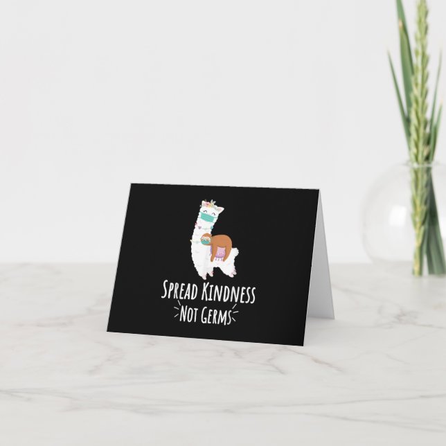 Cute Llama & Slog med Ansikte maskspridningskod Kort (Framsida)