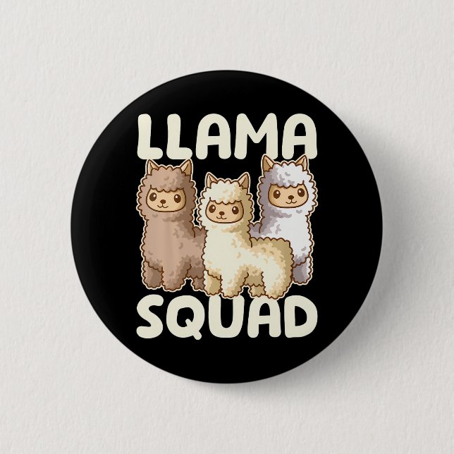 Cute Llama Squad Knapp (Framsida)