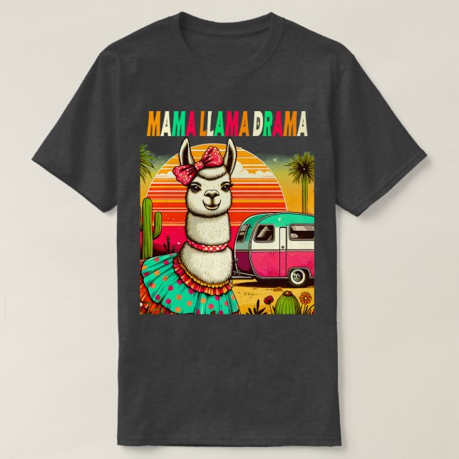 Cute Llama Squad Shirt Retro 80:s Stil-design T Shirt (Design framsida)