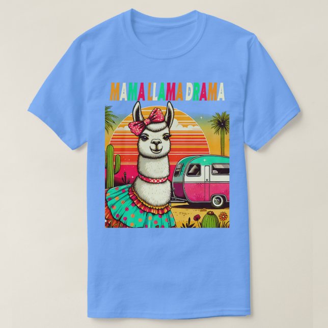 Cute Llama Squad Shirt Retro 80:s Stil-design T Shirt (Design framsida)