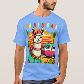 Cute Llama Squad Shirt Retro 80:s Stil-design T Shirt