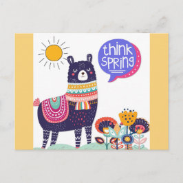 Cute Llama Tänka Vår Vykort