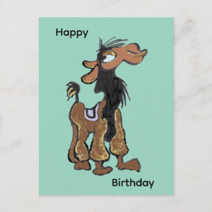 Cute Llama Tecknad Grattis på födelsedagen vykort