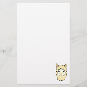 Cute Llama Teckning Brevpapper