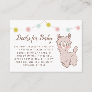 Cute Llama Theme Baby Shower Bok-begäran Tilläggskort