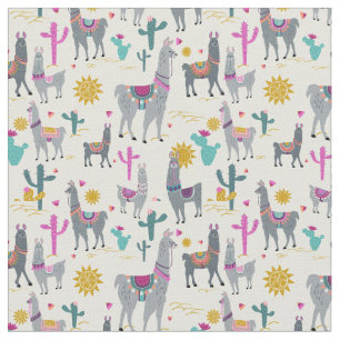 Cute Llama-utskrift Tyg