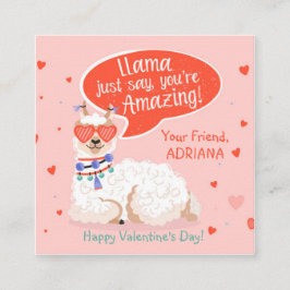 Cute Llama Valentine Tilläggskort
