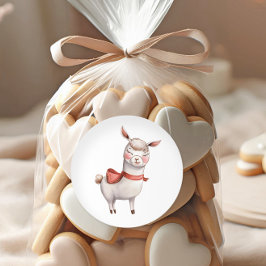 Cute Llama Valentine's Day Label, Valentine Runt Klistermärke
