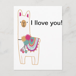 Cute llama vykort