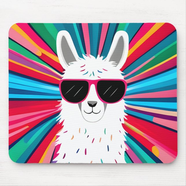 Cute Llama Wearing Coola Sunglass Musmatta (Framsidan)