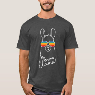 Cute Llama Wearing Sunglass Colorful Strids T Shirt