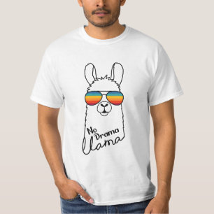 Cute Llama Wearing Sunglass Colorful Strids T Shirt