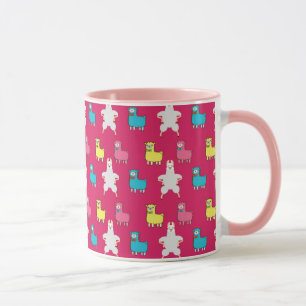 Cute llamas och Alpacas illustration Mugg