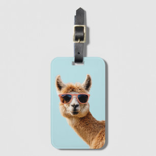 Cute Lllama med solglasögon på Bagagebricka